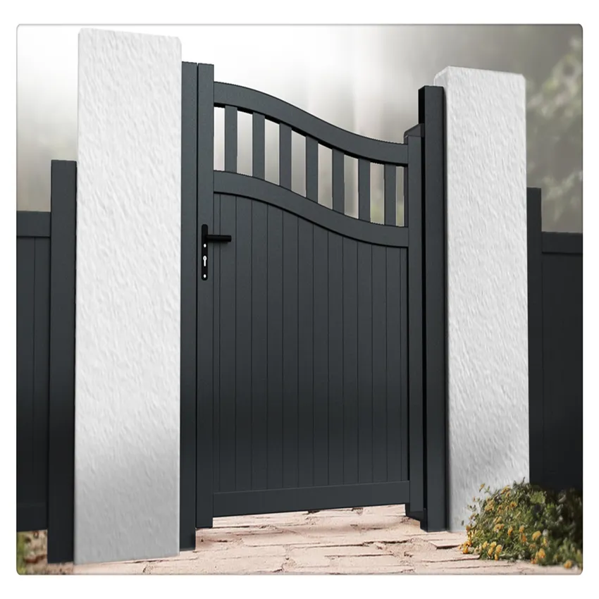 ACE Aluminum Gate Waterproof Entrance Automatic Swing Aluminum Fences And Gates For Houses