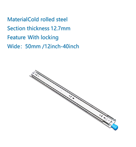 Nhiệm vụ nặng nề ngăn kéo trượt mạnh mẽ rộng 50mm Độ dày 12.7mm hộp công cụ trượt mở rộng đầy đủ khóa bóng mang tải công suất <span class=keywords><strong>68kg</strong></span> - Product Image 4