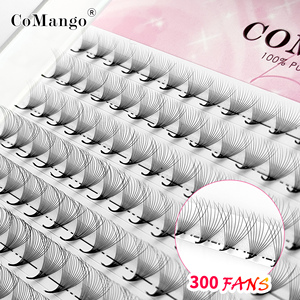 Pestañas de Volumen Hechas a Mano con Pelo Sintético, 300 Unidades, 15 Filas, Base Puntiaguda, 0.07mm/0.05mm, Forma 6D-16DW, Negro Natural, Personalizables - Product Image 6