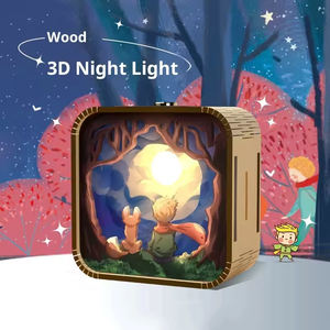 Fábrica OEM estilo de arte moderno transfronterizo 3D madera DIY luz nocturna rompecabezas decoración del hogar adornos creativos niños/adultos regalos - Product Image 3