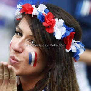 Collana e Fascia <span class=keywords><strong>per</strong></span> Capelli con Fiori in Tessuto Ecologico Francia 2026, Accessori Colorati <span class=keywords><strong>per</strong></span> Tifosi di Calcio - Product Image 5