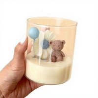 Mini Bougies Votives Ours en Peluche en Cire de Soja, Luxe Artisanal, Aromathérapie, Biodégradables, Longue Durée, Mignonnes, Fête des Pères, Noël, Diwali