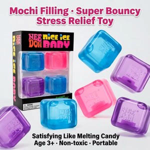 Jouet anti-stress en forme de glaçon à 4 couleurs, en caoutchouc avec rembourrage mochi, super rebondissant, doux, sensoriel, non toxique pour les enfants - Product Image 1