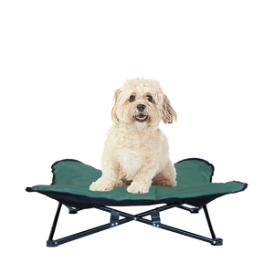 Cama portátil para perros al aire libre, cuna de viaje para acampar para perros, cama elevada para perros con marco de acero, cama plegable acolchada para perros para mascotas - Product Image 1