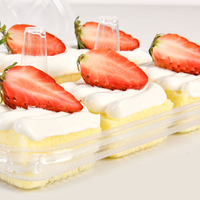Conteneur à dessert en plastique transparent jetable à 6 compartiments de 2 pouces, nouvelle conception robuste, pour mariage