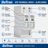 Dispositif de protection contre les surtensions AC SPD Type 1/2/T2 1P+N 2P 4P 20kA 40kA 60kA Protection contre la foudre Système solaire PBT IEC61643-1 CE pour