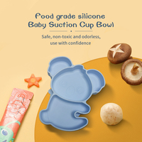 Sortie d'usine personnalisable sans BPA Koala assiette pour bébé enfant en bas âge Silicone ventouse assiette pour bébé en Silicone