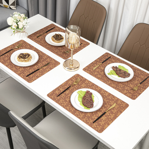 Nuevo Tapete de Mesa Personalizado Ecológico con Diseño Personalizado para Restaurante Chino, Hotel, de Cuero, Doble Cara, en Forma de Abanico, Aislante, Moderno - Product Image 1