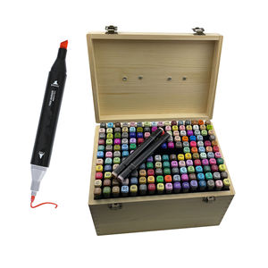 Bullet and Chisel Tip Dual Tip <b>Alcohol</b> <b>Markers</b> Permanent Art <b>Markers</b> for Adults Kids Painting Coloring Drawing with Wooden <b>Base</b> - Product Image 3