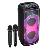 Speaker Karaoke Bluetooth Portabel K903 dengan Mikrofon Ganda dan Pencahayaan RGB, Sempurna untuk Halaman Belakang, Berkemah, dan Pesta Rumah