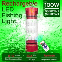 Lampes de pêche LED rechargeables 12V 100W 200W 300W 600W, appât lumineux sous-marin IP68 pour la pêche en haute mer