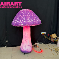 Champignons lumineux gonflables violets, décoration de fête, champignon gonflable pour décoration extérieure