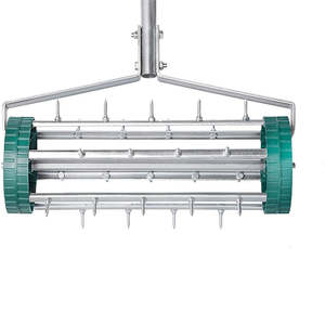 Aérateur de pelouse en acier manuel de 18 pouces Aérateur de pointe de pelouse roulant de qualité bricolage Fournitures d'aération du sol de pointe rotative de jardin et de cour - Product Image 5