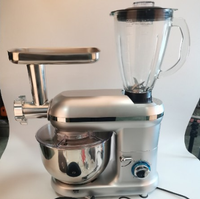 Blender vertical multifonctionnel de 5,5 L avec hachoir à viande, machine à mélanger pour la fabrication du pain, blender alimentaire en acier inoxydable de 1400 W