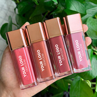 Gloss à lèvres en marque privée avec capuchon or rose, mat et brillant, longue tenue, hydratant, maquillage des lèvres personnalisé, rouge à lèvres