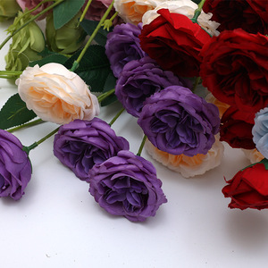 Bouquet de fleurs en soie Xinchengzhi, roses Austin simulées, 6 têtes, décoration de mariage - Product Image 3