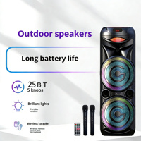 Altavoz Portátil para Exteriores de Alta Potencia con Bluetooth, Doble Micrófono, Ranura para Tarjeta de Karaoke RGB, Compatible con Computadora, Batería, Sonido