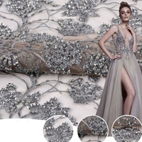 Chine Fournisseur de Tissu de Paillettes De Broderie De Perles Robe De Mariée En Tissu
