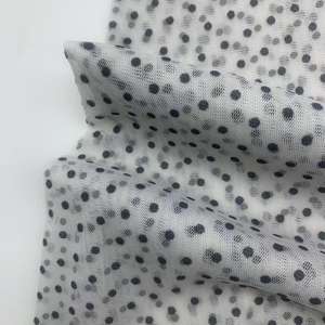 100% poliestere classico a pois Tulle bianco tessuto di pizzo leggero morbido traspirante per le donne - Product Image 4