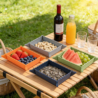 Tapis de table pliable en silicone 2-en-1 isolant thermiquement, style épuré à rayures, anti-brûlures, pour plateau à fruits, coussin isolant thermique