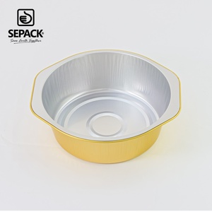 Grand plateau alimentaire en aluminium doré pour hot pot, 1430 ml, 209 x 197 mm, pour ingrédients et accompagnements de hot pot, vente en gros - Product Image 3