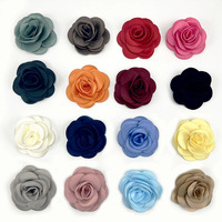 Nouvelles Fleurs en Tissu Brûlé Grande Taille 2024 pour Pinces à Cheveux, Roses en Satin pour Broches, Magnifiques Fleurs de Camélia