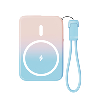 Mini Banco de Energía de 10000mAh con Cable Integrado, Cargador Portátil de Carga Rápida con Certificación 3C, Logotipo Personalizado Disponible