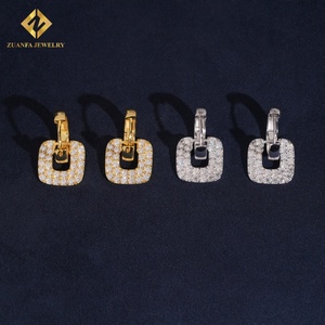 ต่างหูเพชรสำหรับผู้ทดสอบได้รับการรับรองจาก925เงินสเตอร์ลิง VVS Moissanite ใหม่ทันสมัย - Product Image 1