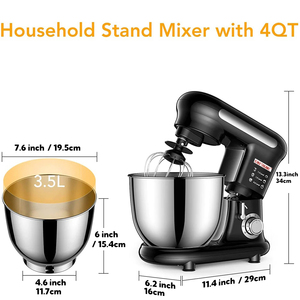 Robot pâtissier multifonction 1000W 3,5L avec boîtier en plastique pour la pâtisserie et la préparation des pâtes, accessoires de cuisine inclus - Product Image 2