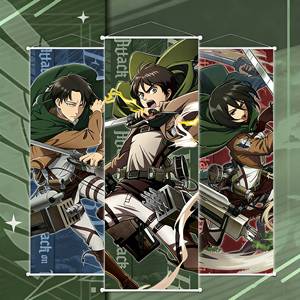 โปสเตอร์อนิเมะ 6 สี ลาย Attack on Titan (ชินเกกิ โนะ เคียวจิน) สำหรับตกแต่งผนังห้อง ผ้าปูผนังลาย Attack on Titan - Product Image 1