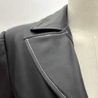 Veste en cuir PU tendance pour femmes avec fermeture éclair, col rabattu, vêtements d'extérieur pour le streetwear, tenue décontractée quotidienne
