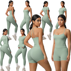 Vente flash Vêtements de yoga pour femmes Vêtements de sport pour femmes de haute qualité Ensembles de fitness pour la salle de sport Ensembles de yoga Vêtements de sport Leggings Vêtements de sport Ropa Deportiva - Product Image 1