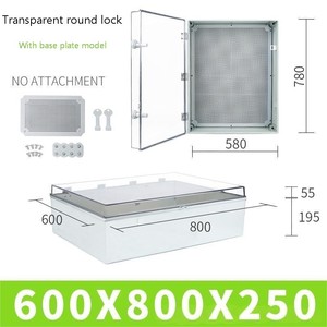 Waterproof outdoor <b>plastic</b> switch box, with base plate, round lock, transparent cover, waterproof electrical box - Product Image 5
