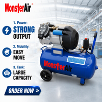 Compresseur d'air chinois mini 8 bars 50L 3 CV ultra silencieux, électrique, portable, à entraînement direct
