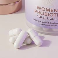 Probiotiques pour femmes en marque privée OEM, 100 milliards de UFC, 18 souches, extrait de canneberge, soutien immunitaire et santé féminine, 60 capsules