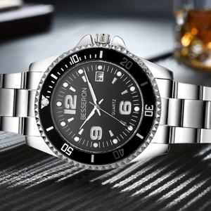 Reloj de Pulsera de Cuarzo de Lujo para Hombre, Reloj de Negocios Casual de Acero Inoxidable con Calendario de Moda - Product Image 2