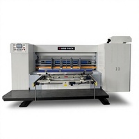 Machine de fabrication de boîtes en carton avec imprimante flexographique, découpeuse et rainureuse, 4 couleurs