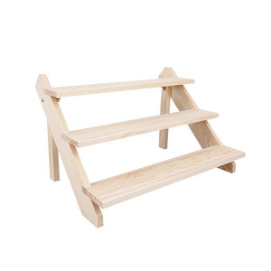 Présentoir de bureau monobloc en bois pour plantes succulentes, support de pot de fleurs pour salon, étagère de rangement à niveaux en bois massif - Product Image 1