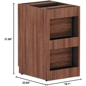 Meuble de classement moderne Alera Valencia Series en noyer avec piétement complet, 15,63 po x 20,5 po, 2 tiroirs pour dossiers format légal/lettre, gauche/droite, pour usage domestique - Product Image 2