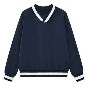 Wholesale <b>Women</b> 2025 New Fashion Jet Fleet Decorative Worsted Breathable Printed <b>Sweatshirts</b> Vintage <b>V</b> <b>Neck</b> Long Sleeve Pullover - Product Image 3