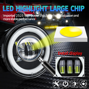 Bán buôn 4 inch 3.5 inch 20000LM 60W mắt thiên thần dẫn Sương Mù Ánh sáng DRL hổ phách tín hiệu lần lượt dẫn làm việc ánh sáng Xe Sương Mù Ánh Sáng - Product Image 6