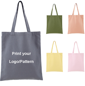 Customized logo printed environmentally friendly <b>reusable</b> cotton canvas shopping tote <b>bag</b> promotion <b>reusable</b> - Product Image 1