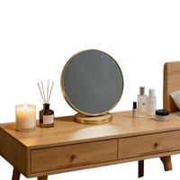 Miroir de maquillage rond avec base, miroir de maquillage en gros, miroir portable pour retouches, miroir sans distorsion