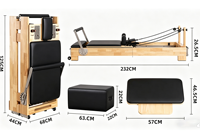 Máquina de Pilates Reformer Plegable de Roble de Grado Comercial, Plegable y Resistente, para Estudio o Centro, Venta al por Mayor y Pedidos a Granel