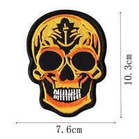 Patchs brodés de style punk européen et américain pour moto, faits à la main, motif tête de mort fantôme pour chaussures et vêtements - Vente en gros