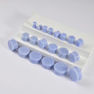 Expansor de Oreja de Piedra Natural de <span class=keywords><strong>6</strong></span>-25 mm, Doble Abertura Plana, Opal, Amatista, Obsidiana, para Boda o Compromiso, Venta al Por Mayor - Product Image 3