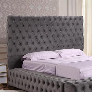 Lit Chesterfield capitonné en velours froissé, taille Queen, modulaire et réglable, pour hôtel/chambre à coucher - Product Image 4