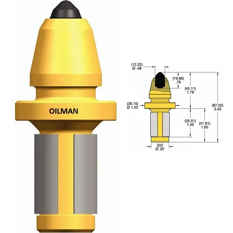 Kennametal-dientes de bala con punta de carburo, púa de vástago cónico, 22mm, SM06