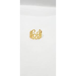 Gold Wavy Statement <b>Ring</b> | <b>Adjustable</b> | Modern Minimalist | Boho Stacking <b>Ring</b> | Gift for Her - Product Image 2