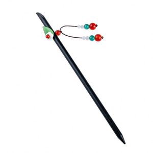 Horquilla Antigua de Madera de Ébano Negro con Borla, Accesorio para el Cabello de Madera, Horquilla Hanfu, Accesorios para el Cabello de Traje Tradicional Chino - Product Image 5
